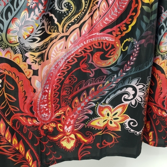 NEW Pura Vida Satin Maxi Dress Women's 6 Black Red Colorful Sexy Strappy Flowy - Picture 7 of 10